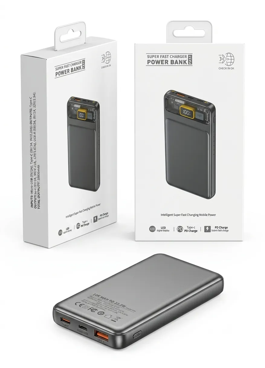 New Edition Portable 10K Mah Power Bank Super Fast Charging
