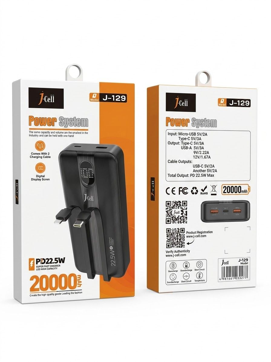 J-Cell Display Charging 20k Mah Power Bank