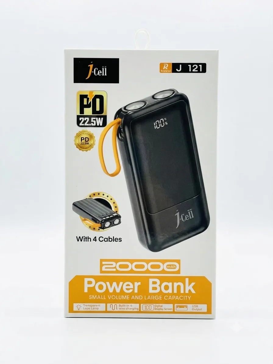 J-Cell Portable With Torch Light 20k Mah Power Bank